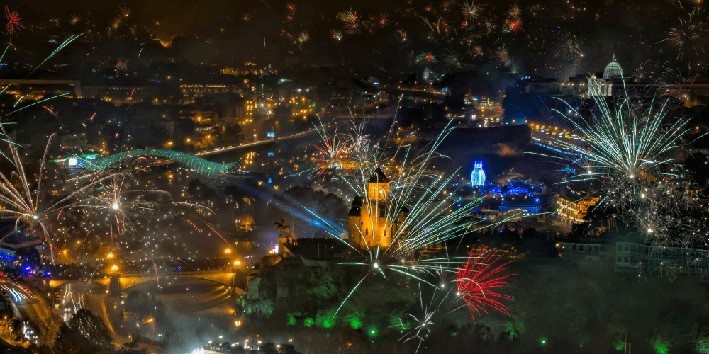tbilisi, georgia fireworks
